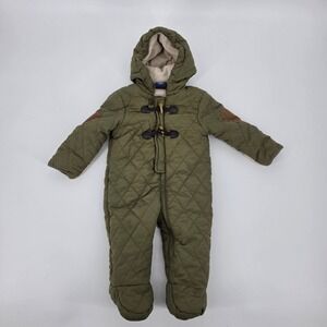 Rugged Bear Quilted Snowsuit 6-9M Olive Green Classic Outdoor Pram